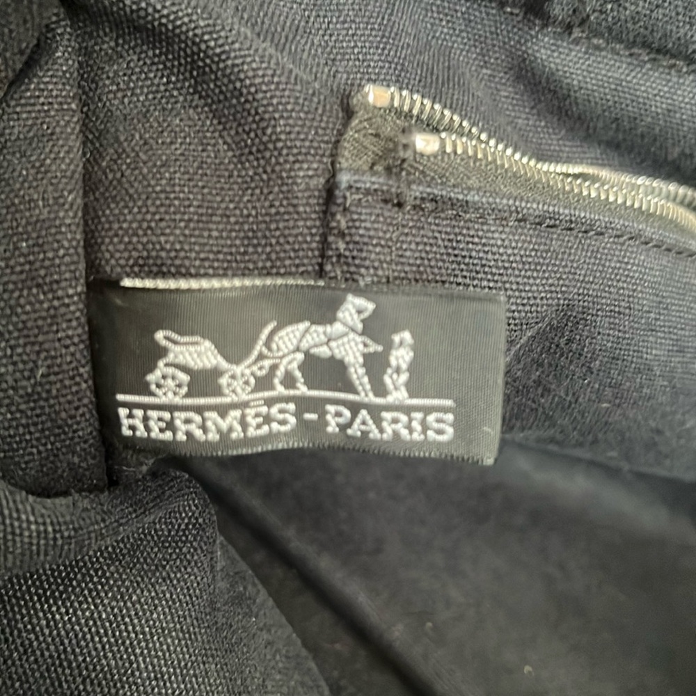 Black Hermes Canvas Tote Bag - Picture 3 of 16
